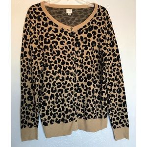 a.n.d Cardigan Sweater animal print XL